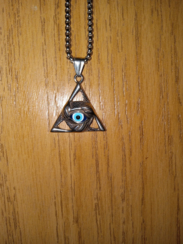 All seeing eye evil eye triangle pendent 1