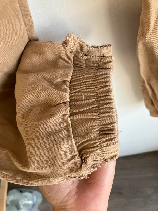 Pantalon cargo moulant cordons beige marron clair femme 36 - photo numéro 3