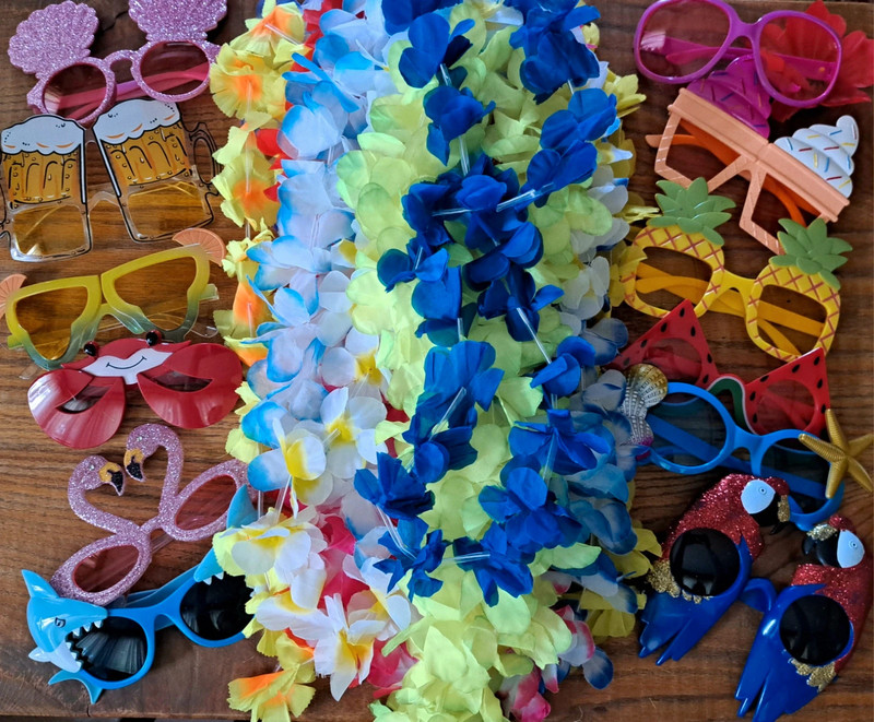 24 piece summer party kit 12 pairs of sunglasses 12 leis 1