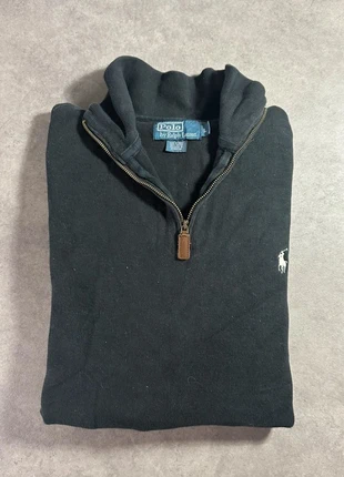 Pull camionneur 1/4 zip Ralph Lauren noir L col montant logo brodé sweater vintage homme casual, marke: Ralph Lauren, zustand: Gut, größe: L, 32,50 €, 34,83 € inklusive Vinted-Käuferschutz