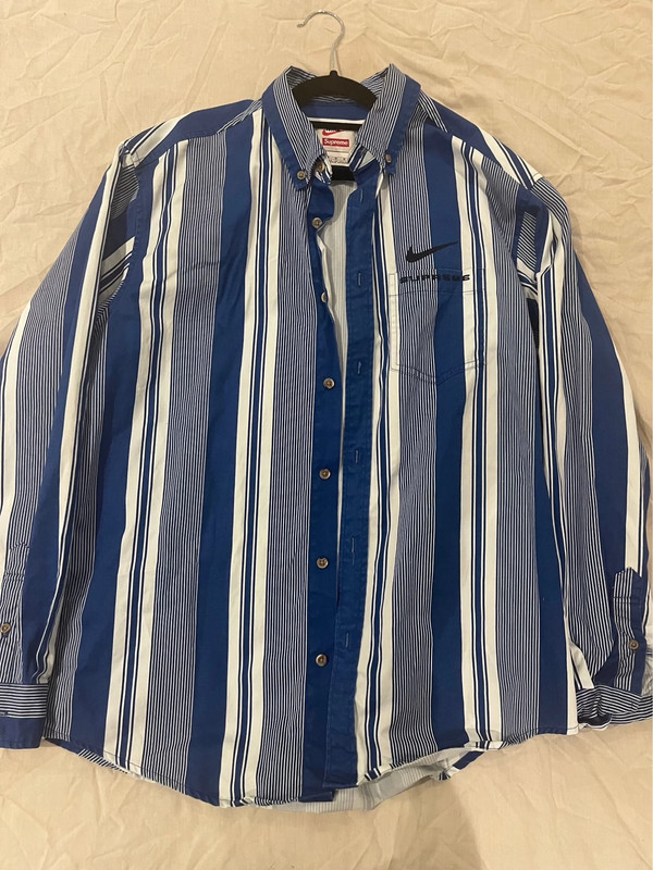 Supreme Nike Cotton Twill shirt blue stripe