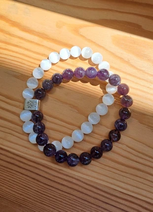 Bracelet lithothérapie violet et blanc, marca: lithotherapie, estado: Novo sem etiquetas, €4.00, €4.90 inclui Proteção do Comprador