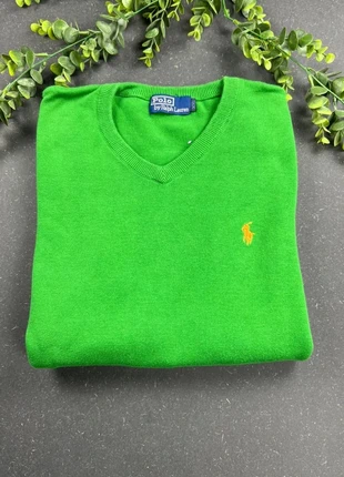 Pull col V Ralph Lauren | taille XXL | vert logo orange, marke: Ralph Lauren, zustand: Sehr gut, größe: XXL / 44 / 16, 37,00 €, 39,55 € inklusive Vinted-Käuferschutz