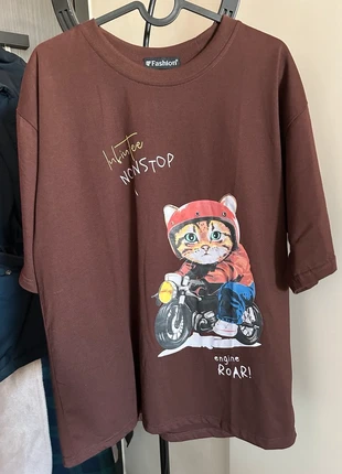 SP Fashion Brown Unisex T-Shirt with Funny Cat Print, marque: S.P. Fashion, état: Neuf sans étiquette, taille: L, 13,00 €, 14,35 € Protection acheteurs incluse