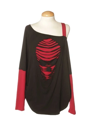 punk edgy grunge unique skull off the shoulder sweater, brand: Vintage Dressing, condizioni: Nuovo con cartellino, taglia: XXL / IT 48 / EU 44, €34.00, €36.40 include la Protezione acquisti