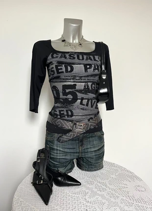 Haut manches 3/4 y2k chrome, marca: Vintage, estado: Muy bueno, tamaño: S / 36 / 8, 16,00 €, 17,50 € Protección al comprador Pro incluida