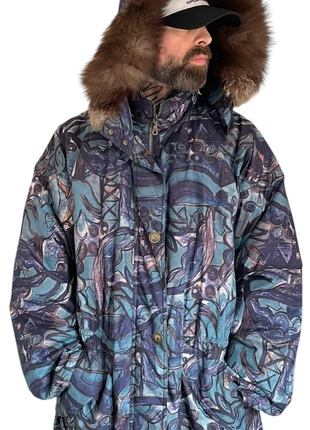 Manteau long style parka Vintage dressing, motif année 80 avec capuche, brand: Vintage Dressing, condition: Good, size: L, €15.00, €16.45 includes Buyer Protection