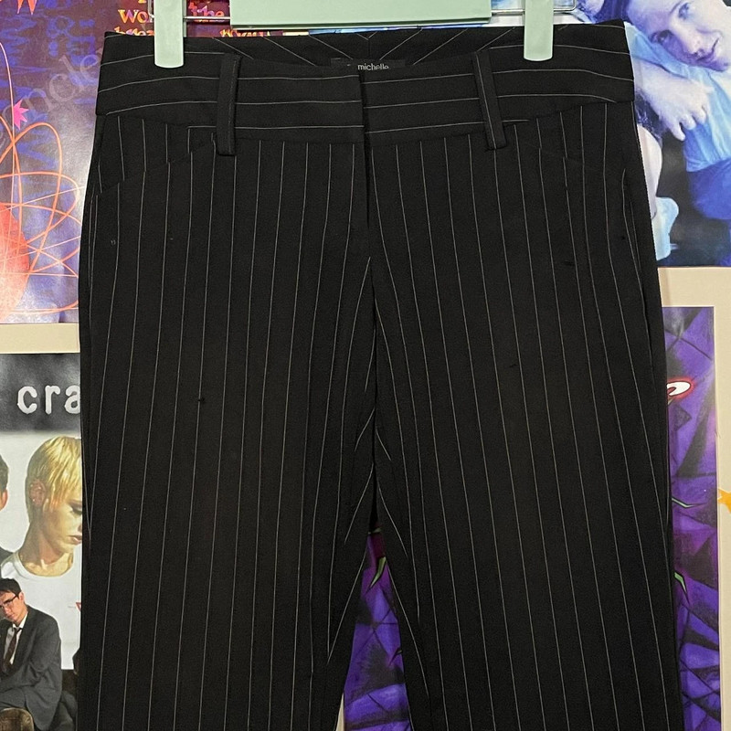 Low Rise Pinstripe Flare Pants 2