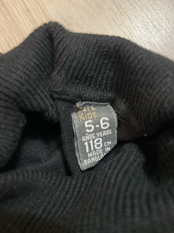 Pull fin col roulé noir Zara Kids Taille 6 ans - photo numéro 2
