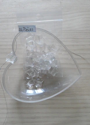 Sachet de 24 perles étoiles  transparentes blanc, estado: Muy bueno, 1,00 €, 1,75 € Protección al comprador incluida