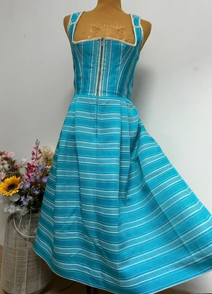 Robe dirndl vintage bleue à rayures et fermeture éclair, brand: Vintage Dressing, condizioni: Buone, taglia: S / IT 40 / EU 36, €10.00, €11.20 include la Protezione acquisti Pro