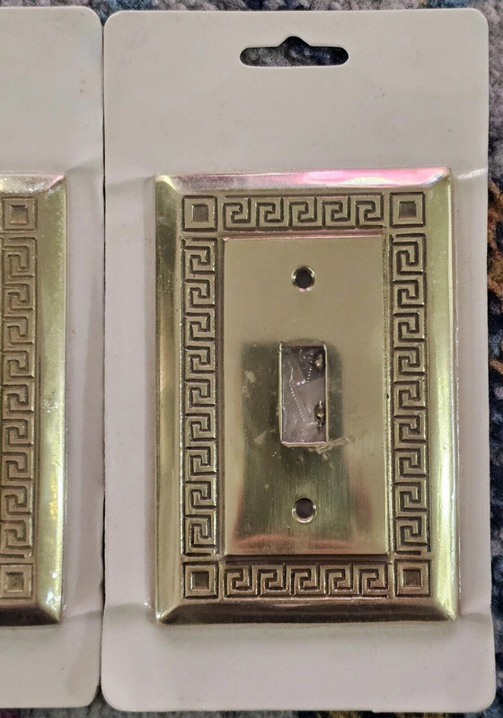 Pair Heavy Brass Style Metal Light Switch Cover Wall Plates 3