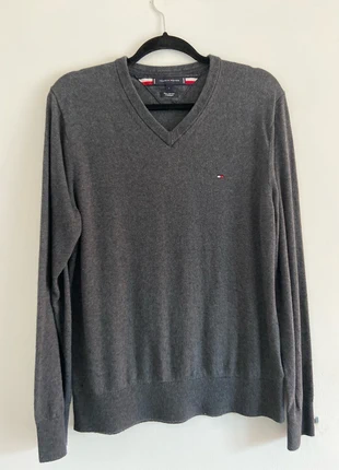 Tommy Hilfiger pima cotton cashmere trui in de kleur grijs – luxe knit – maat L – zacht & premium, marque: Tommy Hilfiger, état: Très bon état, taille: L, 10,00 €, 11,20 € Protection acheteurs incluse
