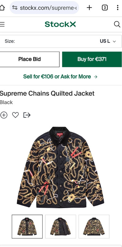 Supremenewyork chains quilted jacket | Vinted