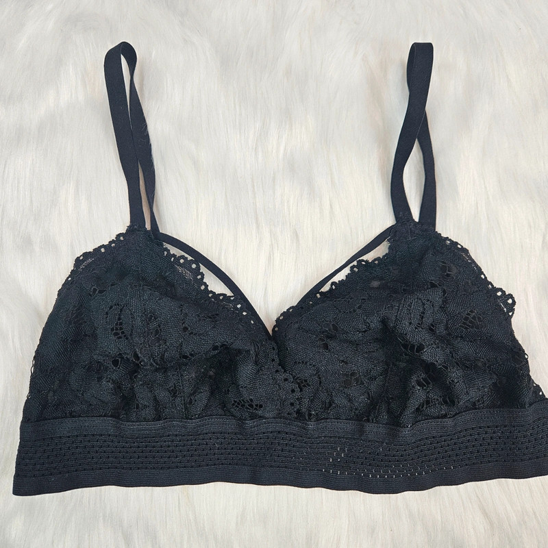 Xhilaration Black Lace Triangle Bralette 1