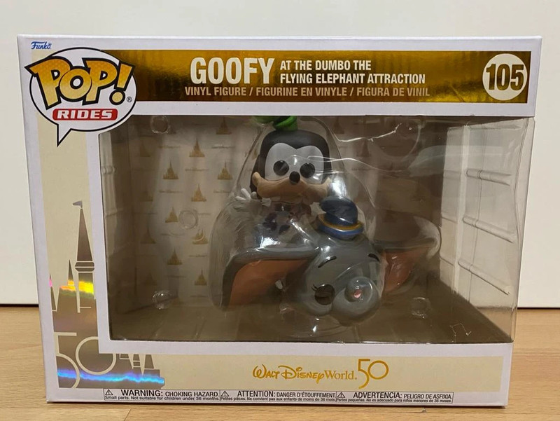 Figura Funko Pop Disney 105 World 50th Aniversario Goofy Volando Con Dumbo
