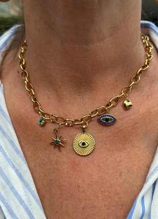 Collier doré acier inoxydable breloque, marque: bijoux by lita, état: Neuf avec étiquette, 29,00 €, 31,15 € Protection acheteurs incluse