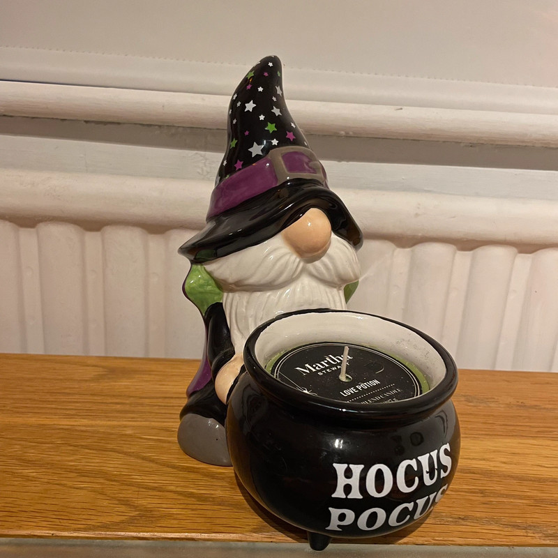 Martha Stewart Halloween Gnome Gonk Soy Candle Witch Cauldron Hocus Pocus Spooky Potion 1