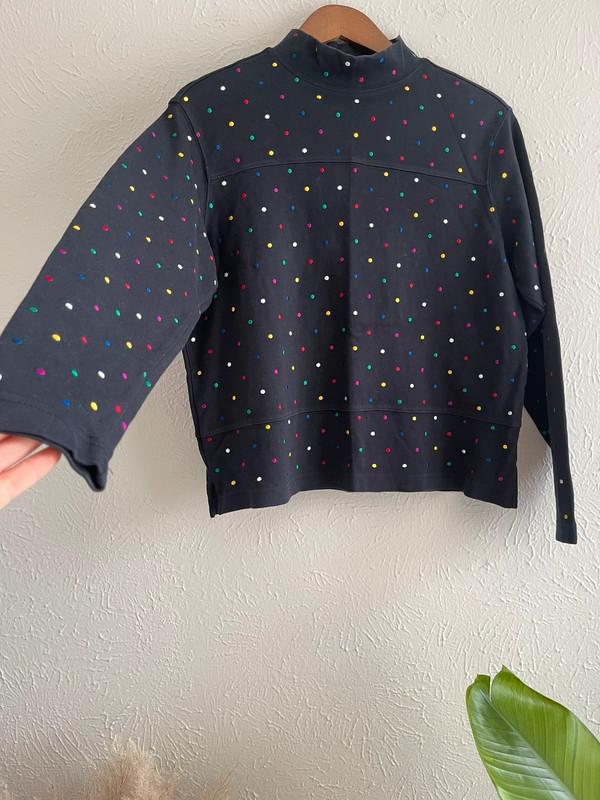 Bechamel Vintage women's sweater w/ multi color polka dots M 2