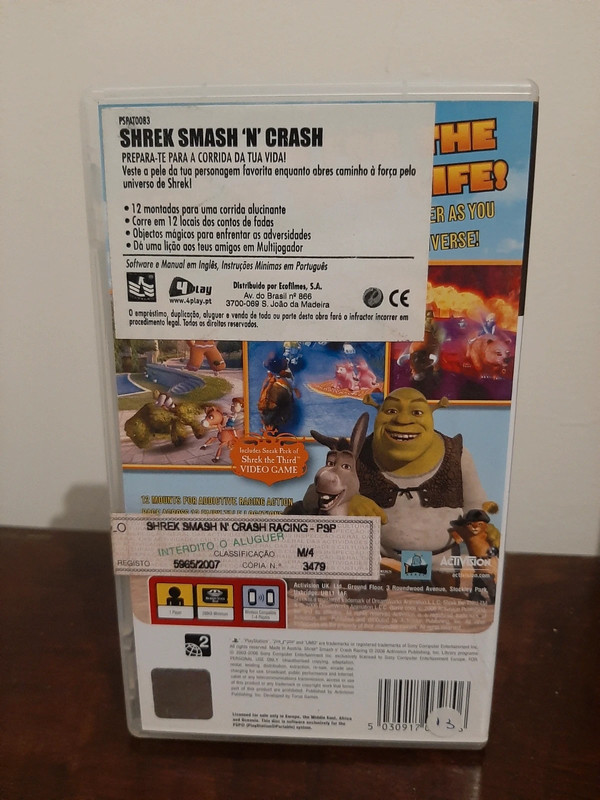 Jogo PSP Shrek Smash N'Crash Racing