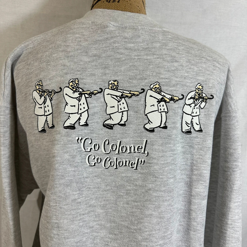 Vintage 90s KFC Go Colonel Grey Pullover Crewneck 4