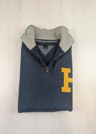 Pull 1/4 Zip Beige Bleu marine Tommy Hilfiger Logo Brodé/ Taille L / 037, marque: Tommy Hilfiger, état: Très bon état, taille: L, 30,00 €, 32,20 € Protection acheteurs (Pro) incluse