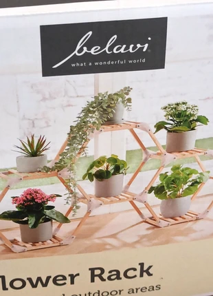 Set of 3 Flower Plants Hexagonal Wooden Display Stand for Decoration, condition: New with tags, £12.99, £14.34 includes Buyer Protection