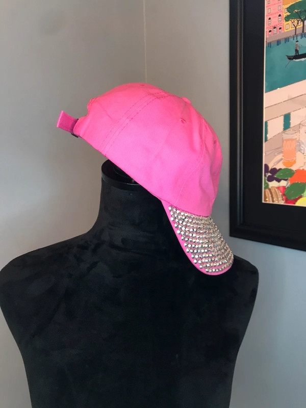 NWT Pink and Silver Rhinestone Bling Baseball Cap 3