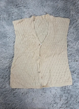 Gilet vintage tricot beige ajouré sans manches style 80s fait main rétro chic, marque: Vintage Dressing, état: Très bon état, taille: M / 38 / 10, 20,00 €, 21,70 € Protection acheteurs (Pro) incluse