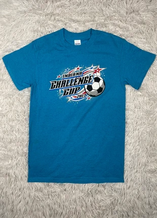 T-shirt bleu américain | Tournois de football 2017 | Taille : S, merk: Gildan, staat: Heel goed, maat: S, € 8,90, € 10,05 inclusief Kopersbescherming