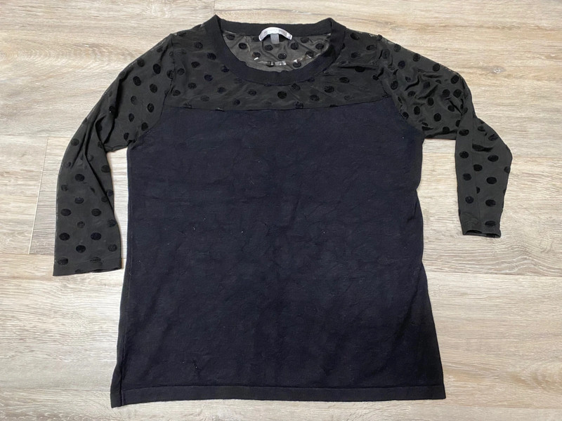 Women’s August Silk Medium Black 3/4 Length Sleeves Top 1