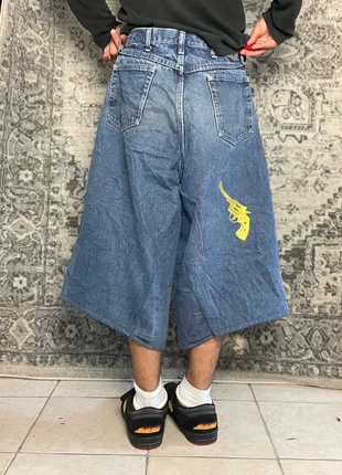 Jort baggy large brodé doré gangster handmade streetwear hip-hop y2k skater taille 34US, merk: JNCO, staat: Heel goed, maat: W32 | FR 42, € 40,00, € 42,70 inclusief Kopersbescherming Pro