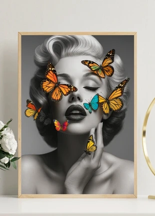 Affiche / Poster – Glamour & Papillons – Format A3 (29,7 x 42 cm), marke: Marilyn Monroe, zustand: Sehr gut, 12,50 €, 13,83 € inklusive Vinted-Käuferschutz
