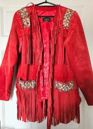 Red fringed jacket, marca: Patricia Wolf, estado: Muy bueno, tamaño: M / 38 / 10, 106,00 €, 112,00 € Protección al comprador incluida