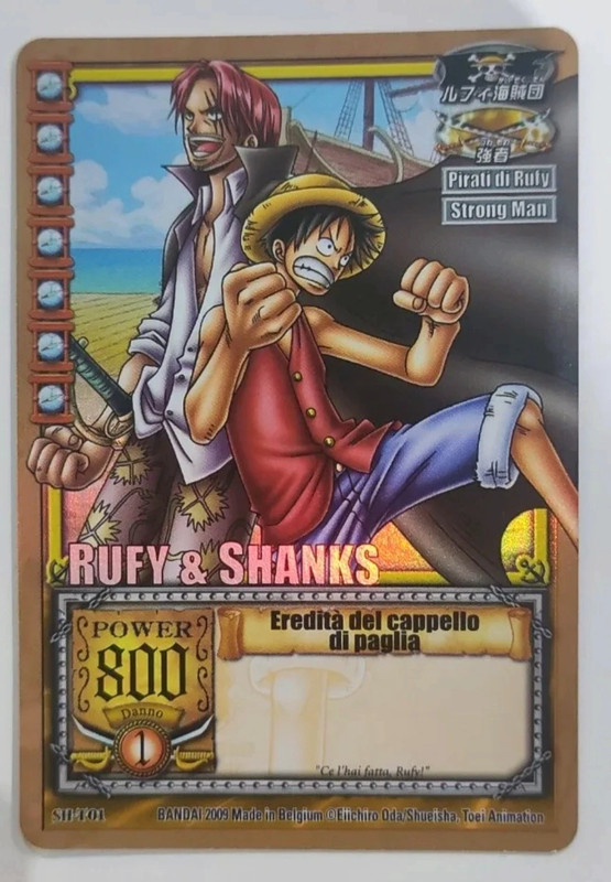 Rufy & Shanks eredità cappello di paglia SH-T01 One Piece card game TCG  holo foil Ita