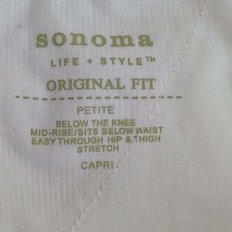 Sonoma Life Style Women'S Capri Pants 8p Tan White Stripe Original Fit Stretch 5