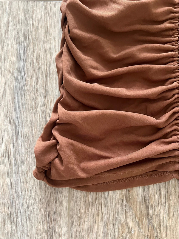 Zara halter neck brown cocktail dress 3