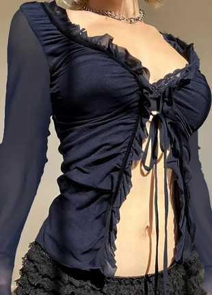 Top Y2K à volants, état: Très bon état, taille: S / 36 / 8, 24,90 €, 26,85 € Protection acheteurs incluse