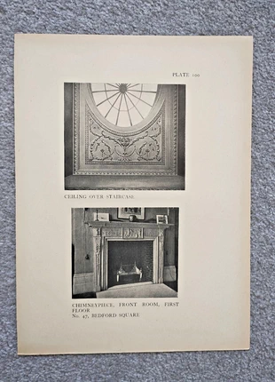 Interior views of 47 bedford square, london - antique print - 1914, brand: NO LABEL, condition: Good, £8.99, £10.14 includes Buyer Protection Pro