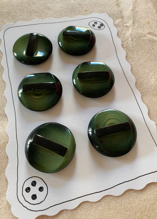 Set 6 Bottoni Grandi 3.4 cm Vintage Originali Anni '70-'80 Verde Oliva/Bottiglia - Nuovi, état: Neuf sans étiquette, 10,00 €, 11,20 € Protection acheteurs incluse