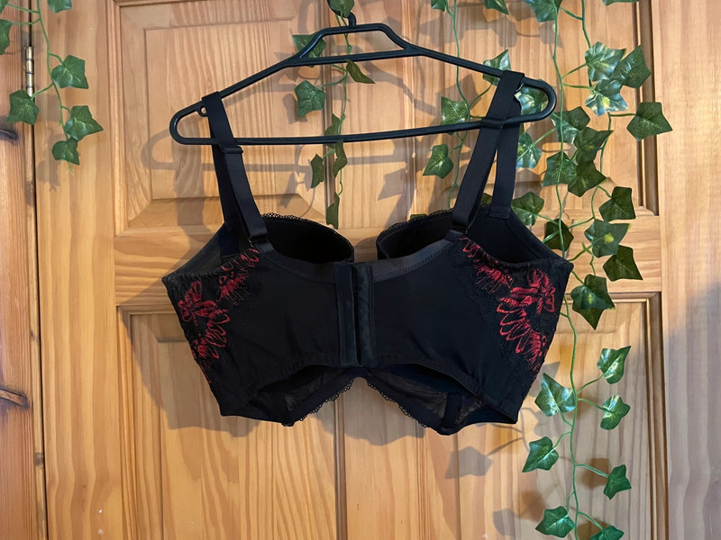 Sexy red and black padded lace bra- Size 34g