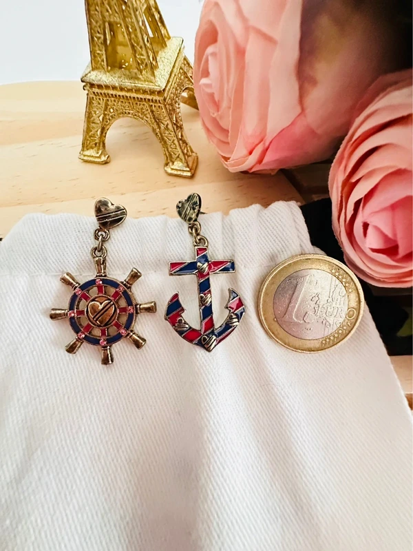 🌊Boucles d’oreilles asymétriques Betsey Johnson – Thème marin - photo numéro 6