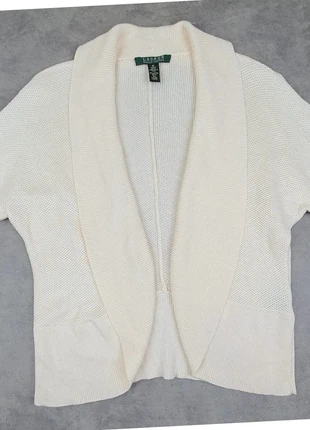 Gilet ivoire demi-manche coton et viscose marque Lauren Ralph Lauren taille M femme, brand: Lauren Ralph Lauren, condition: Very good, size: M / 38 / 10, €32.00, €34.30 includes Buyer Protection Pro