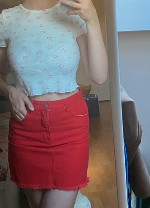 Crop top blanc à motif fraise, brand: Jennyfer, condition: Very good, size: M / 38 / 10, €5.00, €5.95 includes Buyer Protection