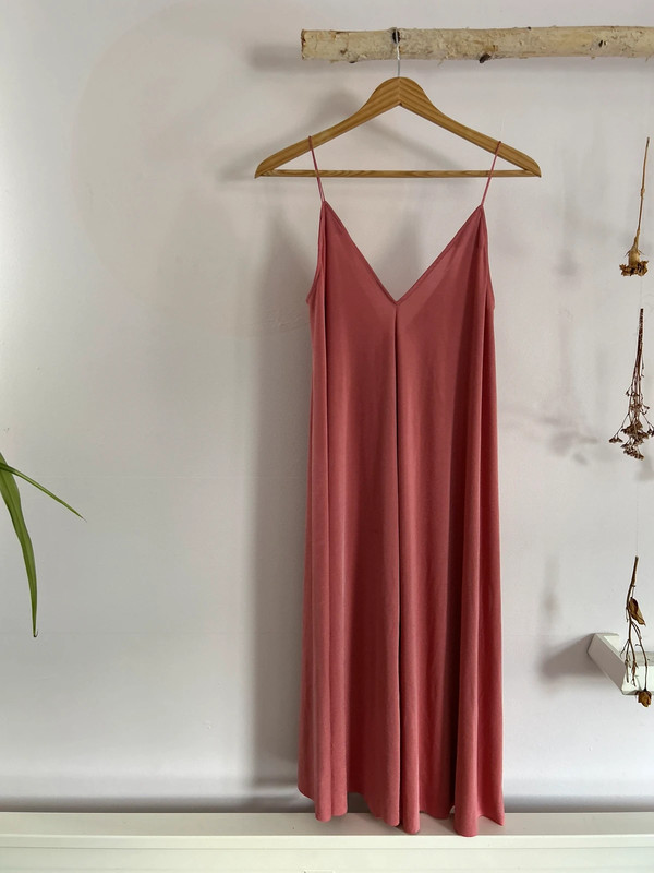 Zara midi coral slip dress 1