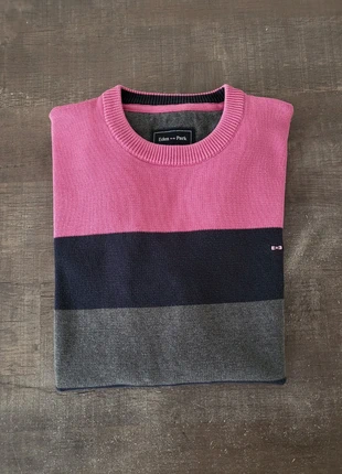 Pull - Col rond - Eden Park - Taille S - Bleu marine/gris/rose - Très bon état, condition: Very good, size: S, €50.00, €53.20 includes Buyer Protection