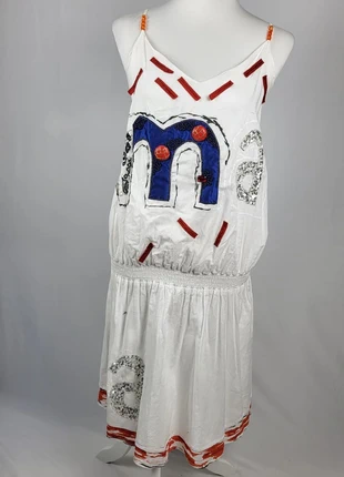Robe Desigual blanche brodée & sequins T40 style bohème chic, merk: Desigual, staat: Heel goed, maat: L / 40 / 12, € 14,00, € 15,40 inclusief Kopersbescherming Pro