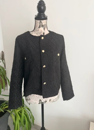 Veste courte noire effet tweed chic, brand: Seasons, condition: New with tags, size: M / 38 / 10, €24.00, €25.90 includes Buyer Protection