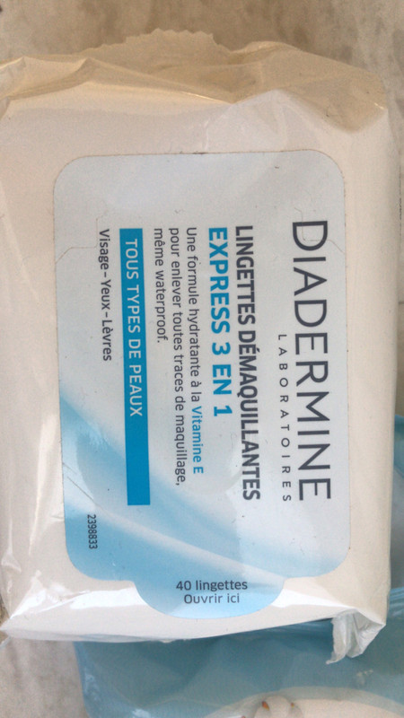 Acheter Diadermine Lingettes démaquillantes Express 3en1, 40 lingettes