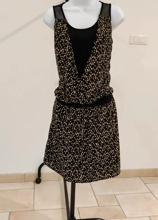 Robe noire à motifs, brand: Promod, condition: Very good, size: S / 36 / 8, €4.00, €4.90 includes Buyer Protection